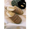 Women's Embellished Shearling Clog, Camel - Slippers - 2