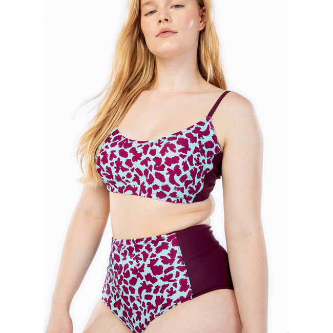 Women's Kaia Bikini Top, Brushstroke Coral Araucana/Fig Multi