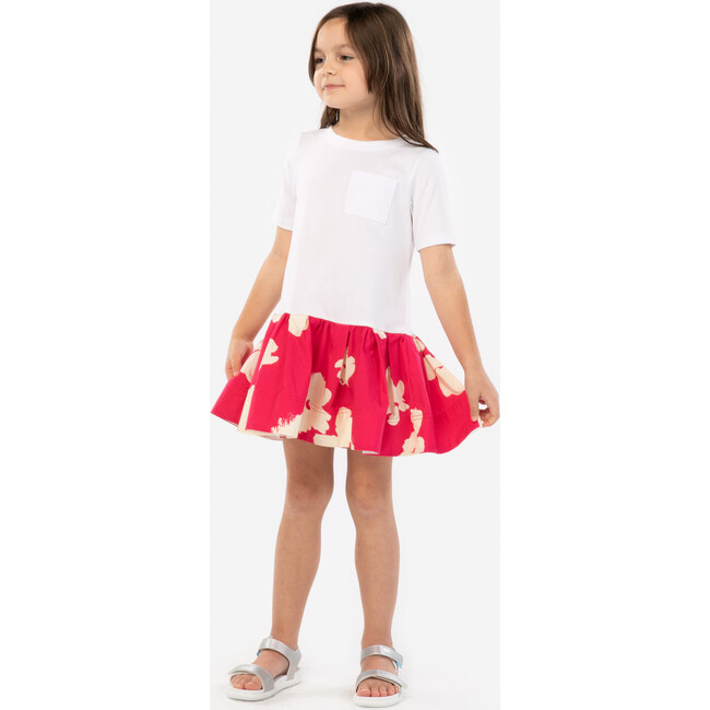Mini Katlyn Dress, Shadow Blossom Cerise/White Combo - Dresses - 2