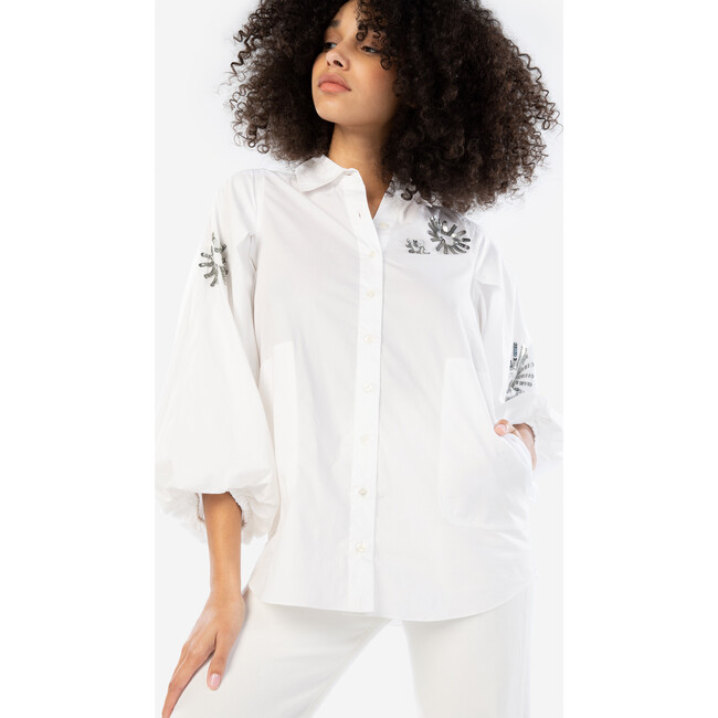 Women's Marina Top, White - Blouses - 6