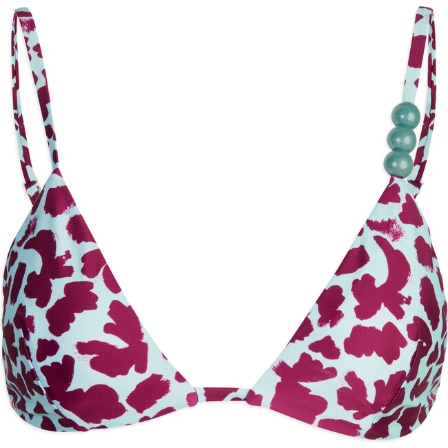 Women's Tia Bikini Top, Brushstroke Coral Araucana/Fig Multi