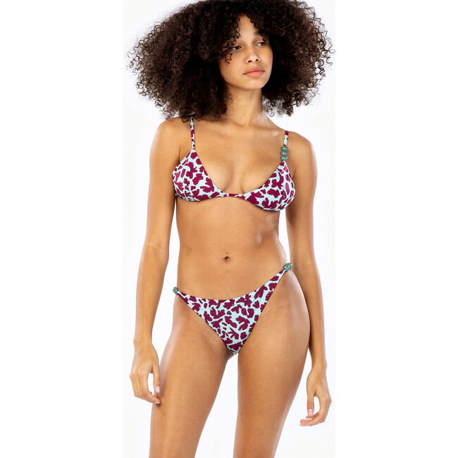 Women's Tia Bikini Bottom, Brushstroke Coral Araucana/Fig Multi