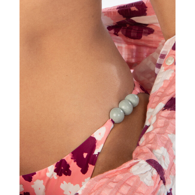 Women's Tia Bikini Bottom, Shadow Blossom Salmon Rose Multi - Two Pieces - 6