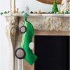 Hand Felted Wool Kids Christmas Stocking - Green Racecar - Stockings - 2