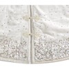 Handmade Christmas Tree Skirt in Velvet-White with Sequins - Tree Skirts - 2