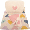 Smiley Hearts Baby Blanket Set, Pink/Yellow - Blankets - 1 - thumbnail