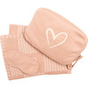 Square Love Reversible Blanket Travel Set, Shell Pink - Blankets - 1 - thumbnail