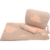Dreamy Clouds Baby Blanket Set, Baby Pink - Blankets - 1 - thumbnail