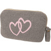 Twin Hearts Baby Blanket Set, Grey/Pink - Blankets - 1 - thumbnail