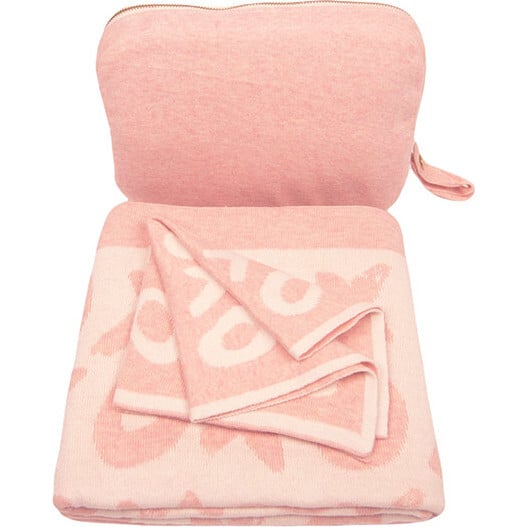 Xoxo Baby Blanket Set, Pink/Ivory - Blankets - 3