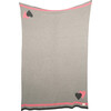 Double Hearts Blanket Travel Set, Light Grey/Pink - Blankets - 3
