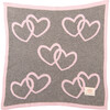 Twin Hearts Baby Blanket Set, Grey/Pink - Blankets - 4 - thumbnail