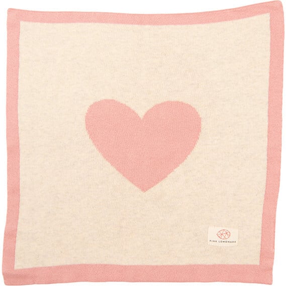 Smiley Hearts Baby Blanket Set, Pink/Yellow - Blankets - 5