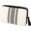Reversible Stripe Blanket Travel Set, Black/Natural - Blankets - 6 - thumbnail