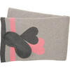 Double Hearts Blanket Travel Set, Light Grey/Pink - Blankets - 5