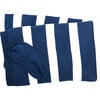 Xoxo Reversible Stripes Blanket Travel Set, Blue/Natural - Blankets - 5