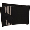 Reversible Stripe Blanket Travel Set, Black/Natural - Blankets - 8