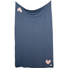 Hearts Reversible Blanket Travel Set, Marine/Pink - Blankets - 4 - thumbnail