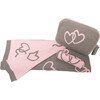 Twin Hearts Baby Blanket Set, Grey/Pink - Blankets - 8