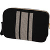 Reversible Stripe Blanket Travel Set, Black/Natural - Blankets - 9