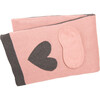 Hearts Reversible Blanket Travel Set, Dark Grey Blossom - Blankets - 4 - thumbnail