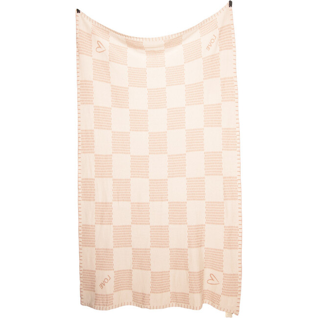 Square Love Reversible Blanket Travel Set, Shell Pink - Blankets - 9