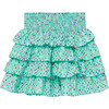 Metallic Dot Tiered Skirt, Green - Skirts - 1 - thumbnail