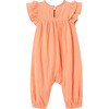 Embroidered Gauze Coverall, Coral - Rompers - 2 - thumbnail