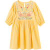 Embroidered Gauze Dress, Yellow - Dresses - 1 - thumbnail