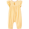 Embroidered Gauze Coverall, Yellow - Rompers - 2