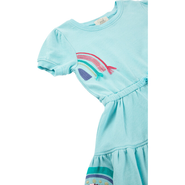 French Terry Rainbow Dress, Blue - Dresses - 3