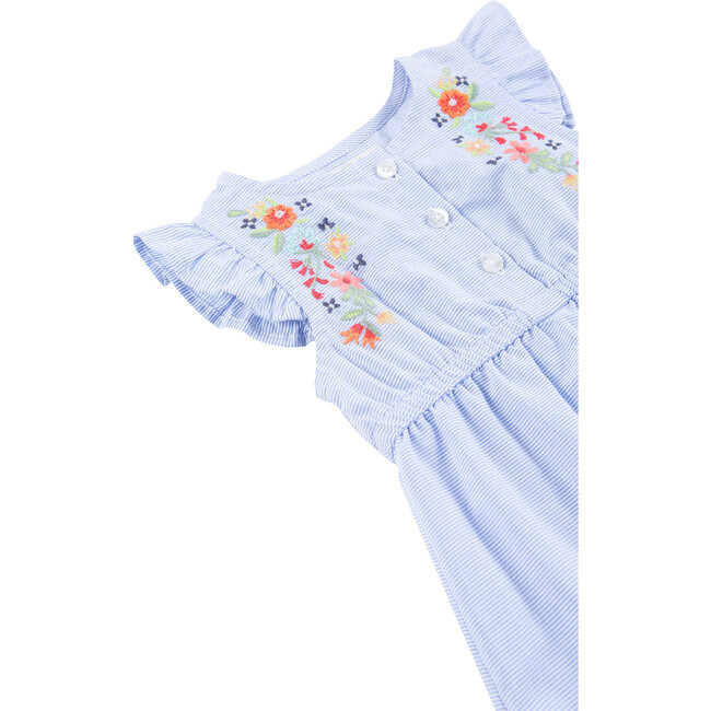 Embroidered Romper, Stripe - Rompers - 3