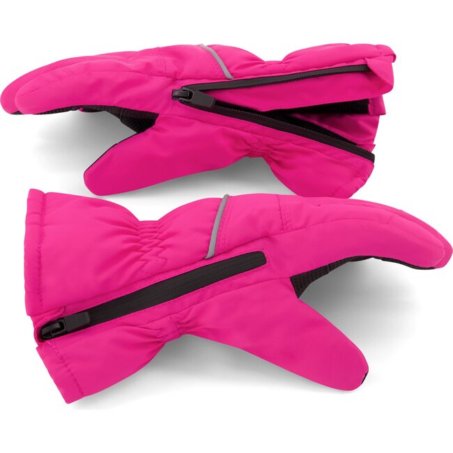 Winter & Ski Glove powered by ZIPGLOVE™ TECHNOLOGY, Hot Pink - Gloves - 2