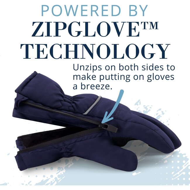 Winter & Ski Glove powered by ZIPGLOVE™ TECHNOLOGY, Navy - Gloves - 3