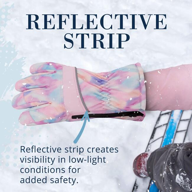 Winter & Ski Glove powered by ZIPGLOVE™ TECHNOLOGY, Pink Tie-Dye - Gloves - 7