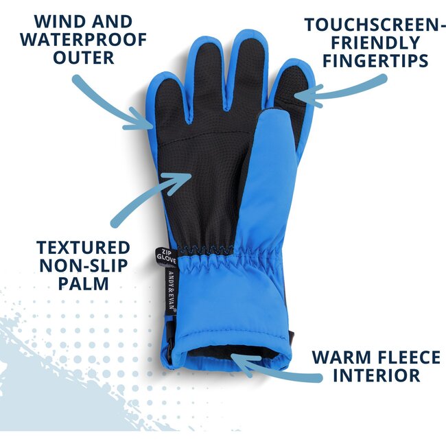 Winter & Ski Glove powered by ZIPGLOVE™ TECHNOLOGY, Blue - Gloves - 7