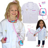 Kid SIze Lab Coat with Stethescope & Syringe and Doll Size Lab Coat with Stethescope & Syringe, White - Doll Accessories - 1 - thumbnail