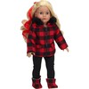 18" Doll Buffalo Check Fur Trimmed Coat, Check Scarf, Leggings & Check Boots - Doll Accessories - 1 - thumbnail