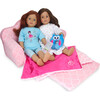 18" Doll Print Pull Out Sofa Double Bed, Light Pink - Doll Accessories - 1 - thumbnail