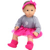 15" Doll Snowflake Onsie, Hot Pink Tutu, Headband & Fabric Booties, Hot Pink - Doll Accessories - 3