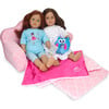 18" Doll Print Pull Out Sofa Double Bed, Light Pink - Doll Accessories - 2