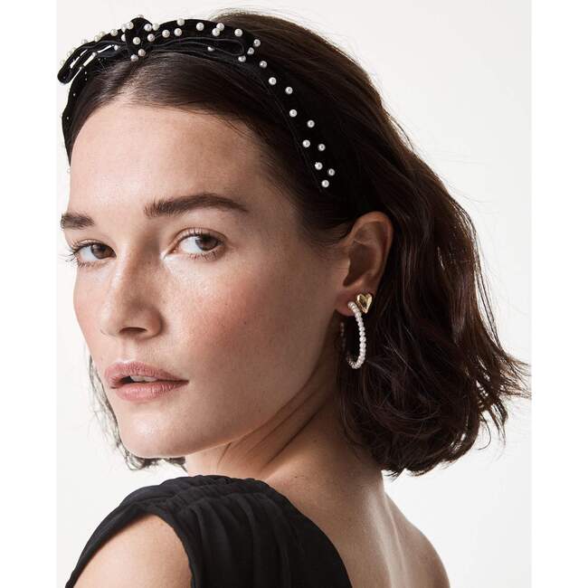 Women's Pearl Bardot Ribbon Slim Headband