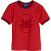 Short Sleeve Graphic Ringer Tee, Red - Tees - 1 - thumbnail