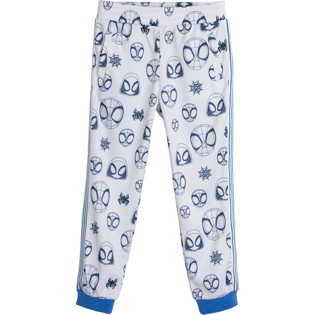 Printed Track Pant, Cream and Blue - Sweatpants - 1