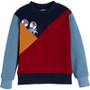 Color Block Crewneck Sweatshirt, Red, Blue & Yellow - Sweatshirts - 1 - thumbnail