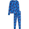 All-Over Print Long Sleeve Pajama featuring Miles Morales, Royal Blue & Red - Pajamas - 2
