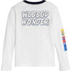 Long Sleeve Graphic Tee, Cream & Blue - Tees - 3