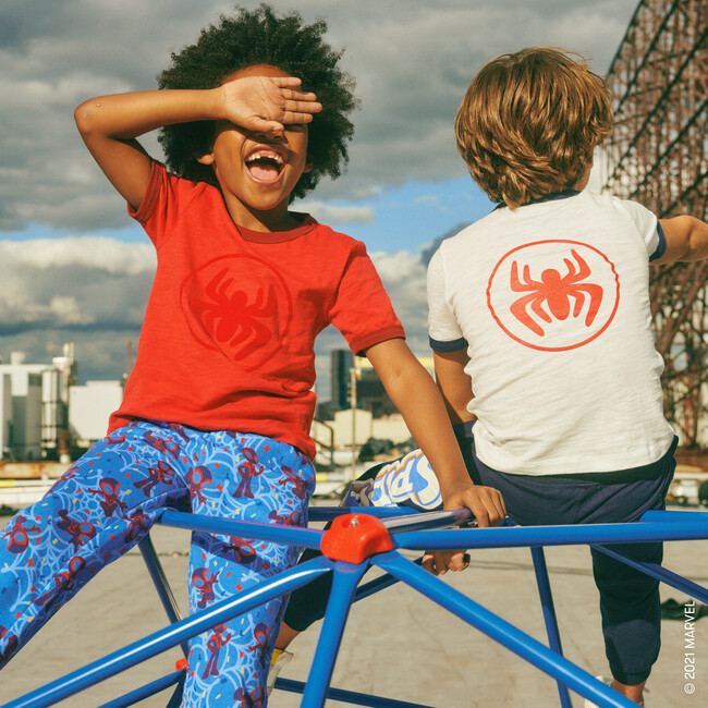 Short Sleeve Graphic Ringer Tee, Red - Tees - 2