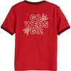 Short Sleeve Graphic Ringer Tee, Red - Tees - 3