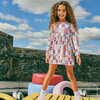 Long Sleeve Checkered Print Dress, Pink & White - Dresses - 2